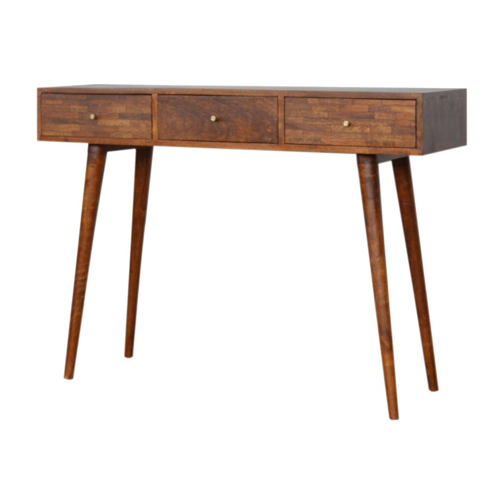 3 Drawer Assorted Chestnut Console - Image 3