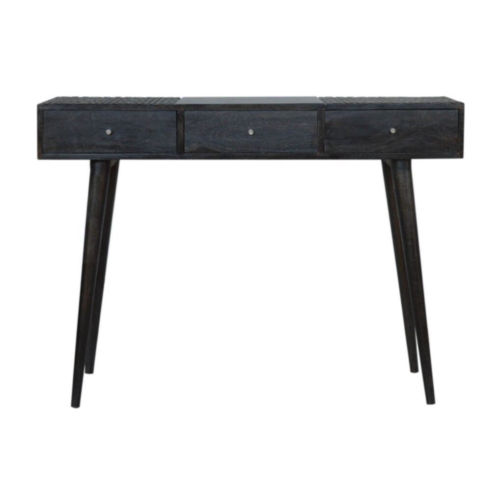 Ash Black 3 Drawer Console Table - Image 2