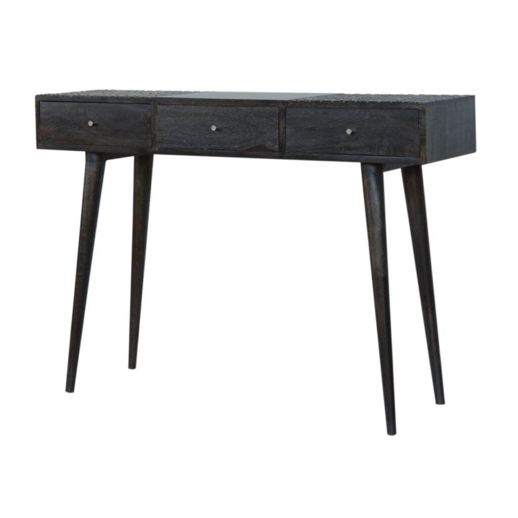 Ash Black 3 Drawer Console Table - Image 4