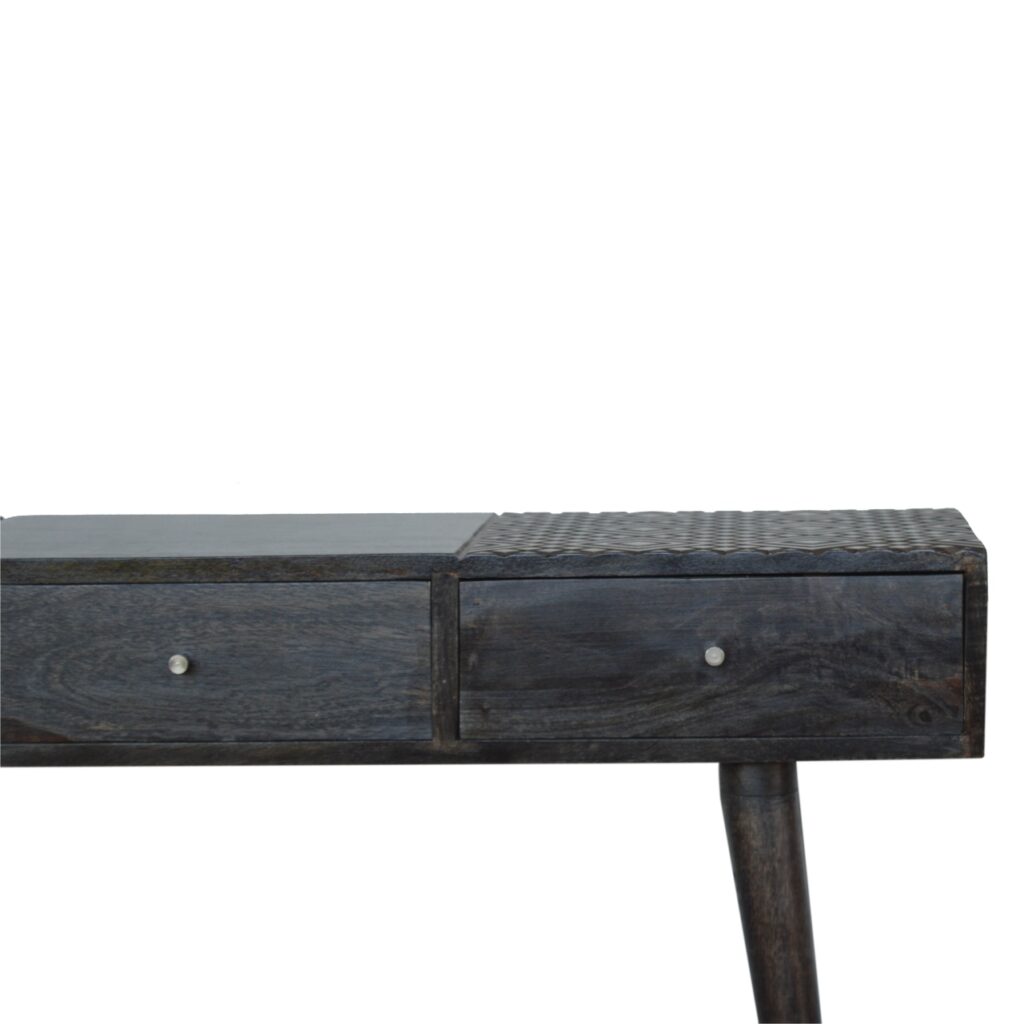 Ash Black 3 Drawer Console Table - Image 5