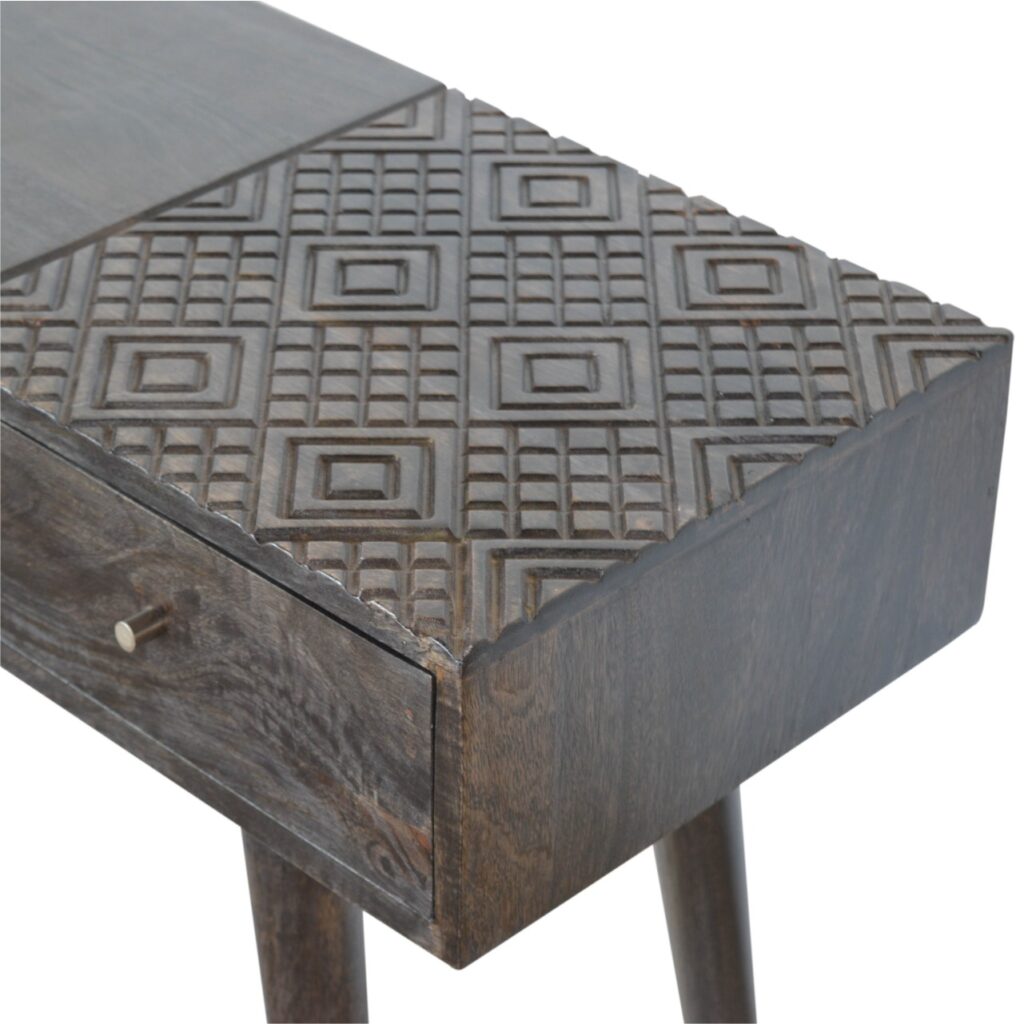 Ash Black 3 Drawer Console Table - Image 6