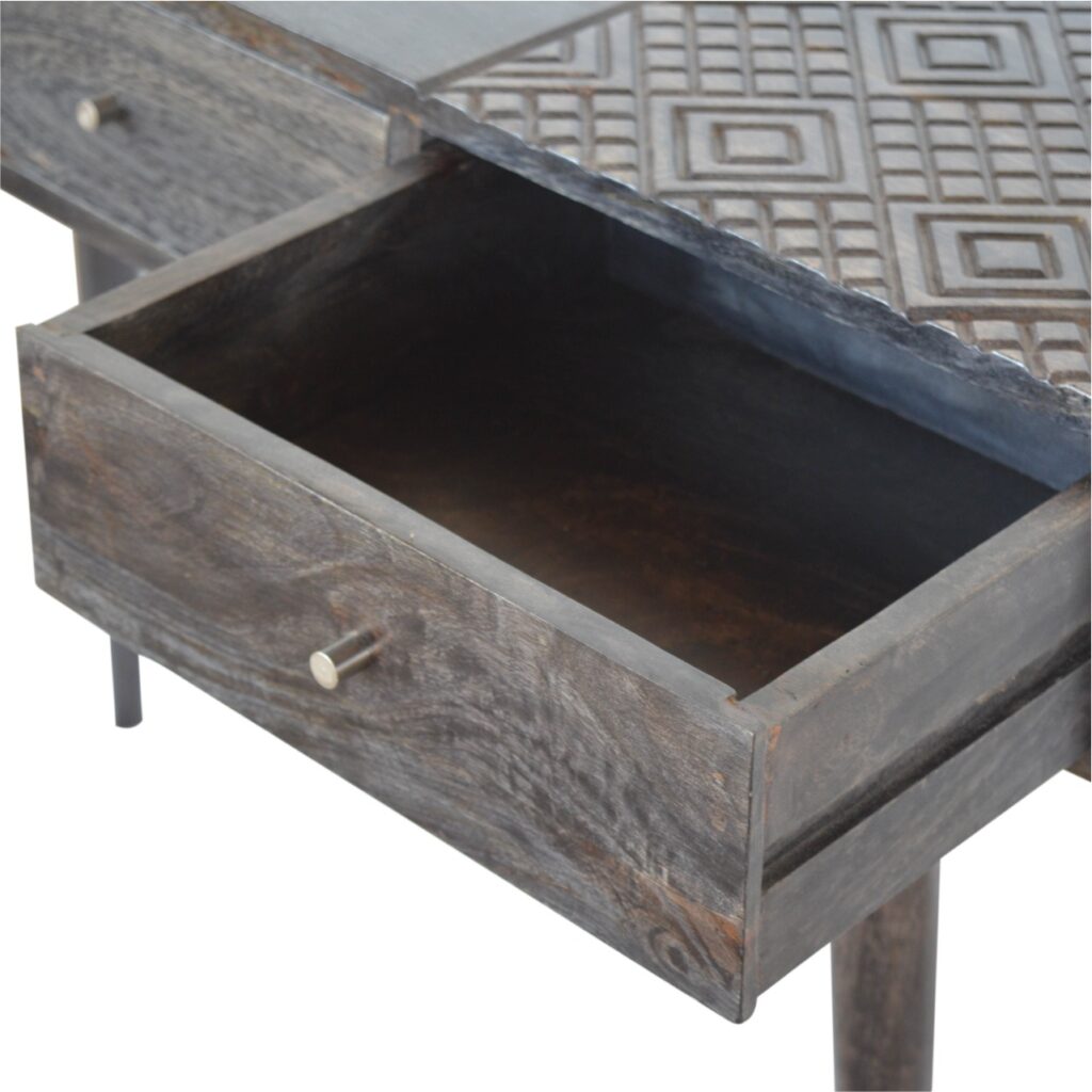 Ash Black 3 Drawer Console Table - Image 7