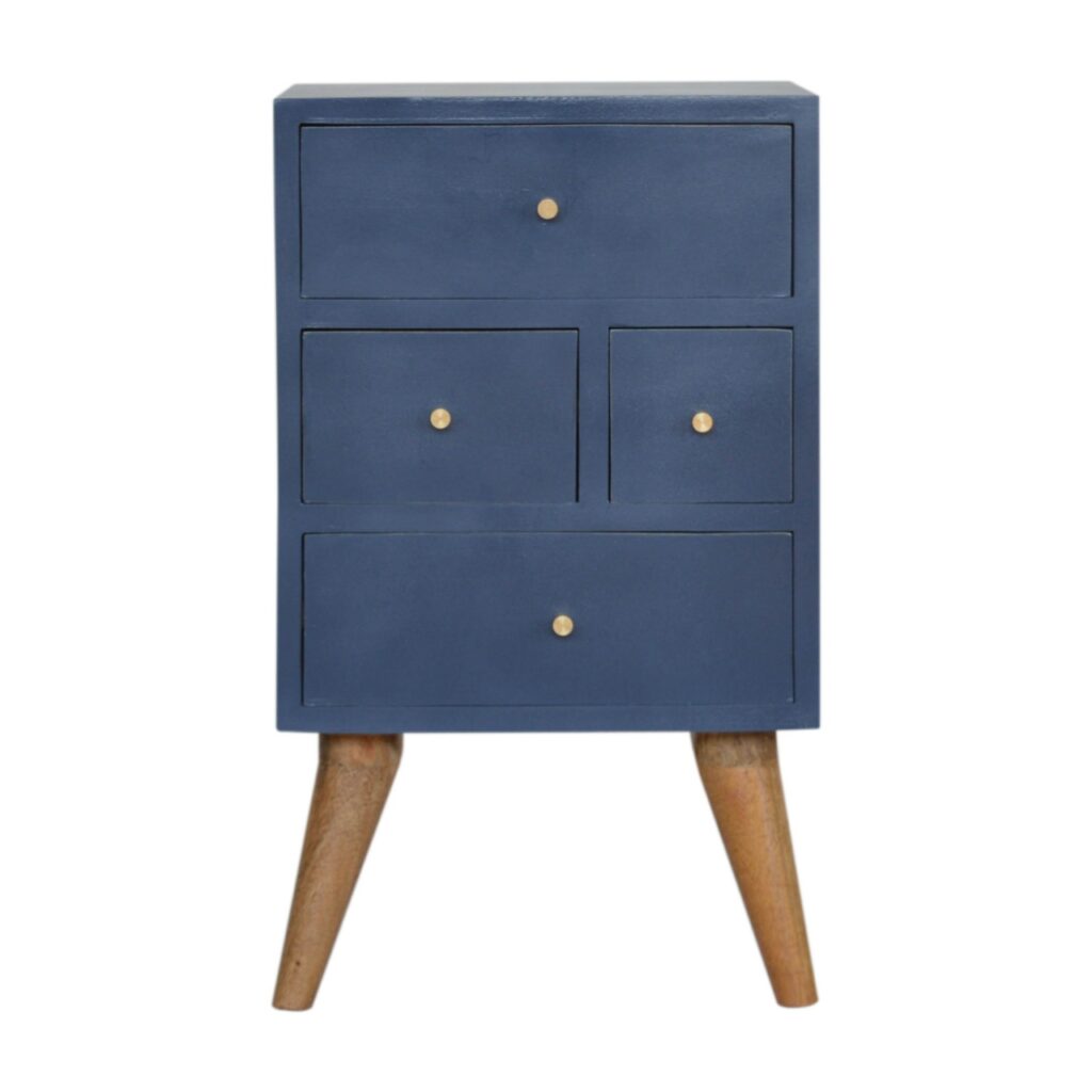 Navy 4 Drawer Bedside - Image 2