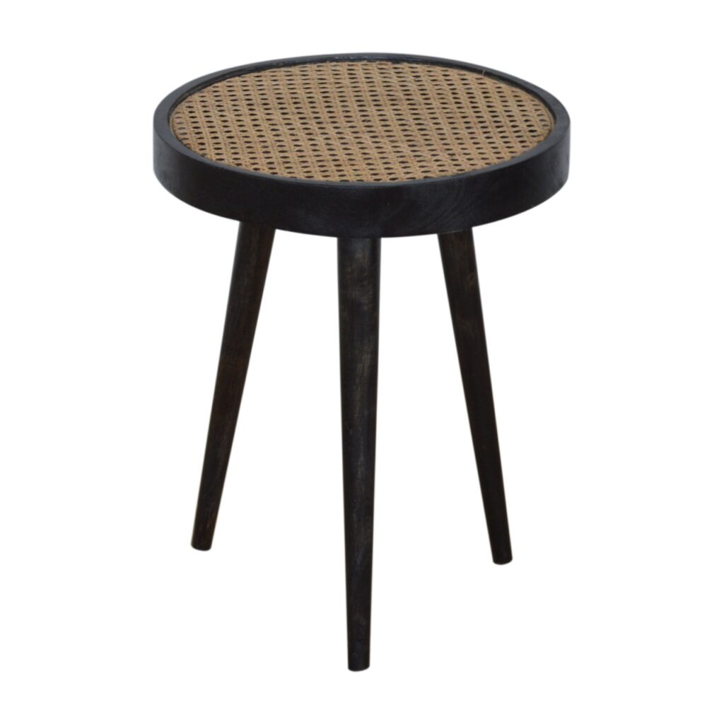 Carbon Black Rattan End Table - Image 3