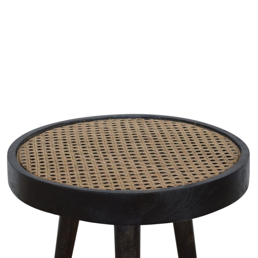 Carbon Black Rattan End Table - Image 4