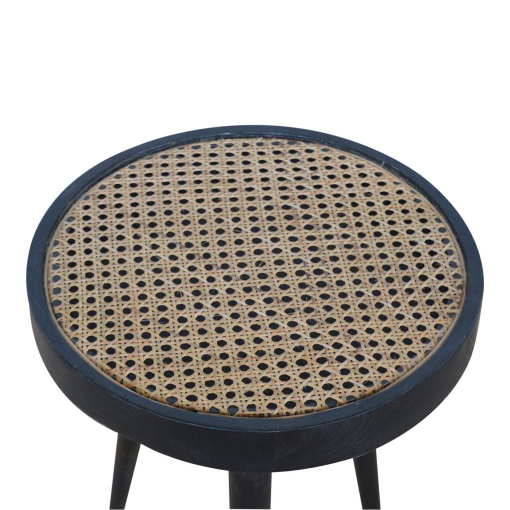 Carbon Black Rattan End Table - Image 6