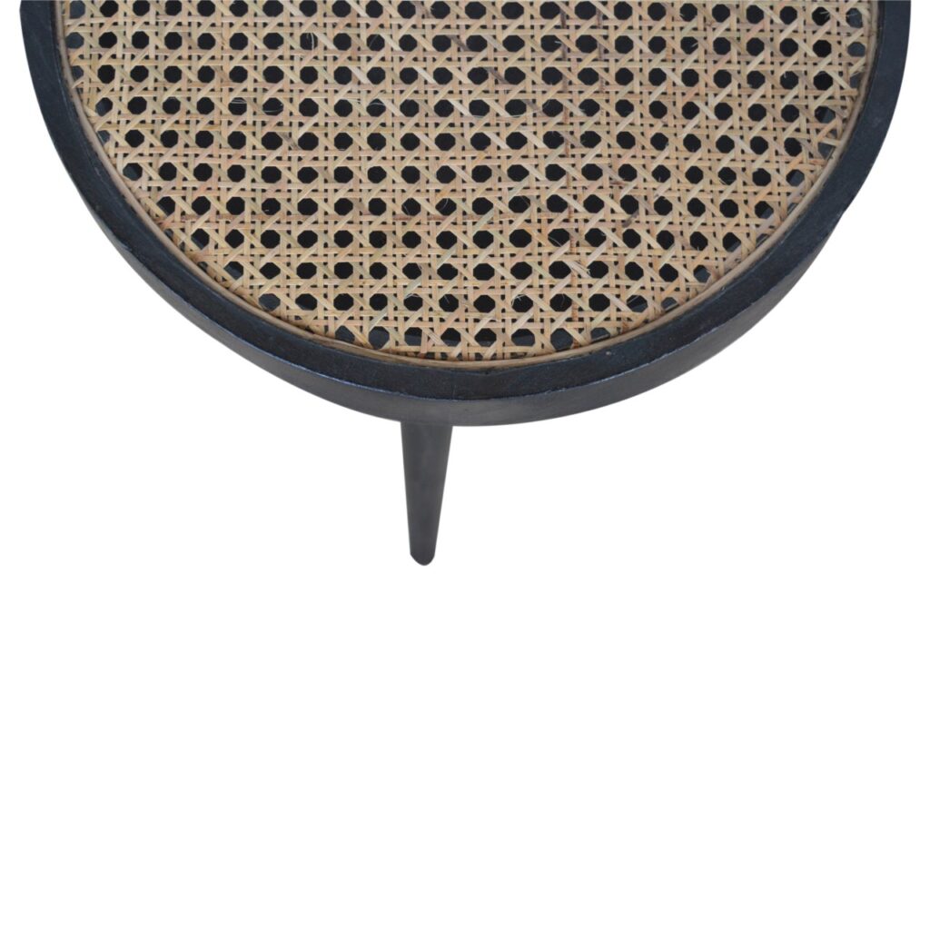 Carbon Black Rattan End Table - Image 7