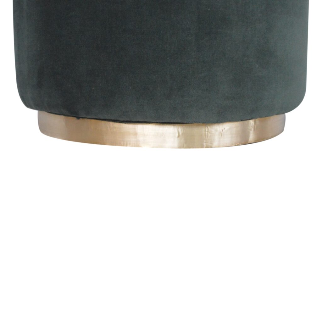 Emerald Velvet Gold Footstool - Image 6