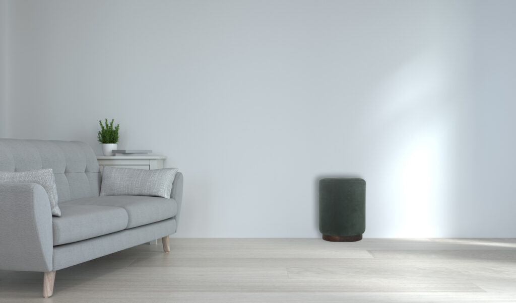 Emerald Footstool with Wood Base - Image 9