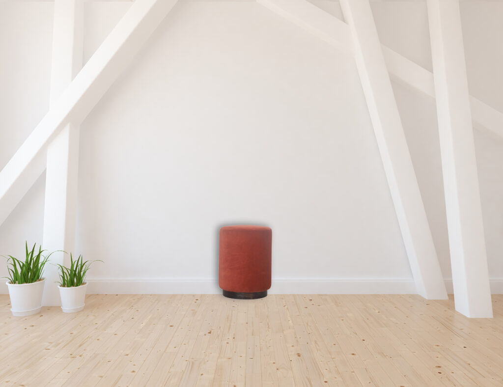 Brick Red Footstool with Gold Base - Image 10