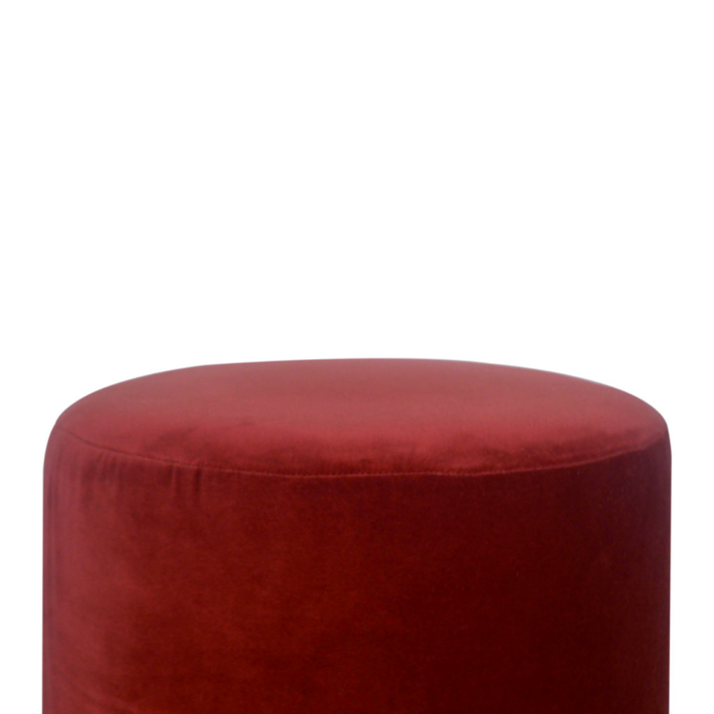 Brick Red Footstool with Gold Base - Image 4