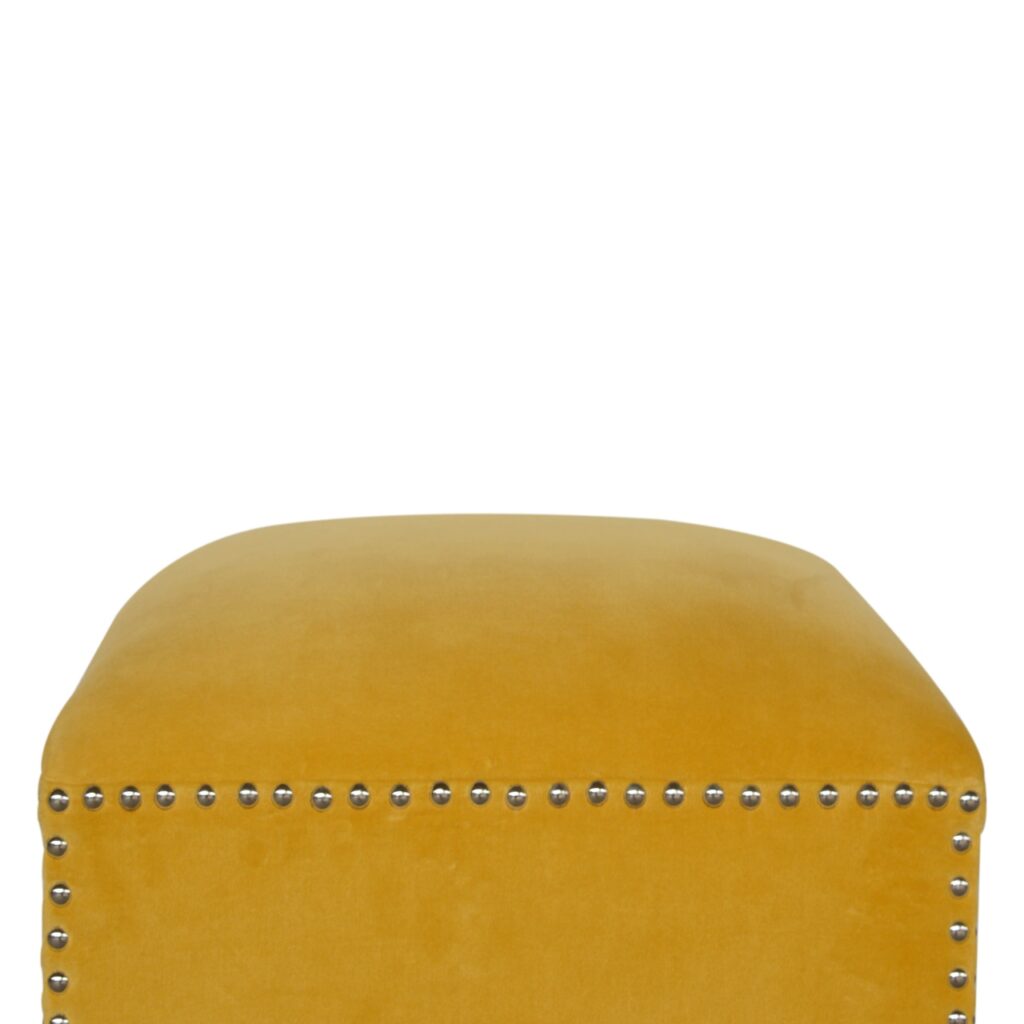 Mustard Studded Footstool - Image 4