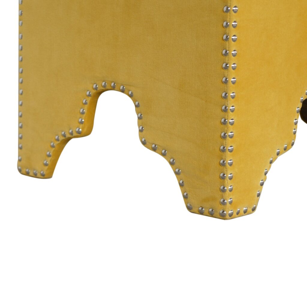 Mustard Studded Footstool - Image 5
