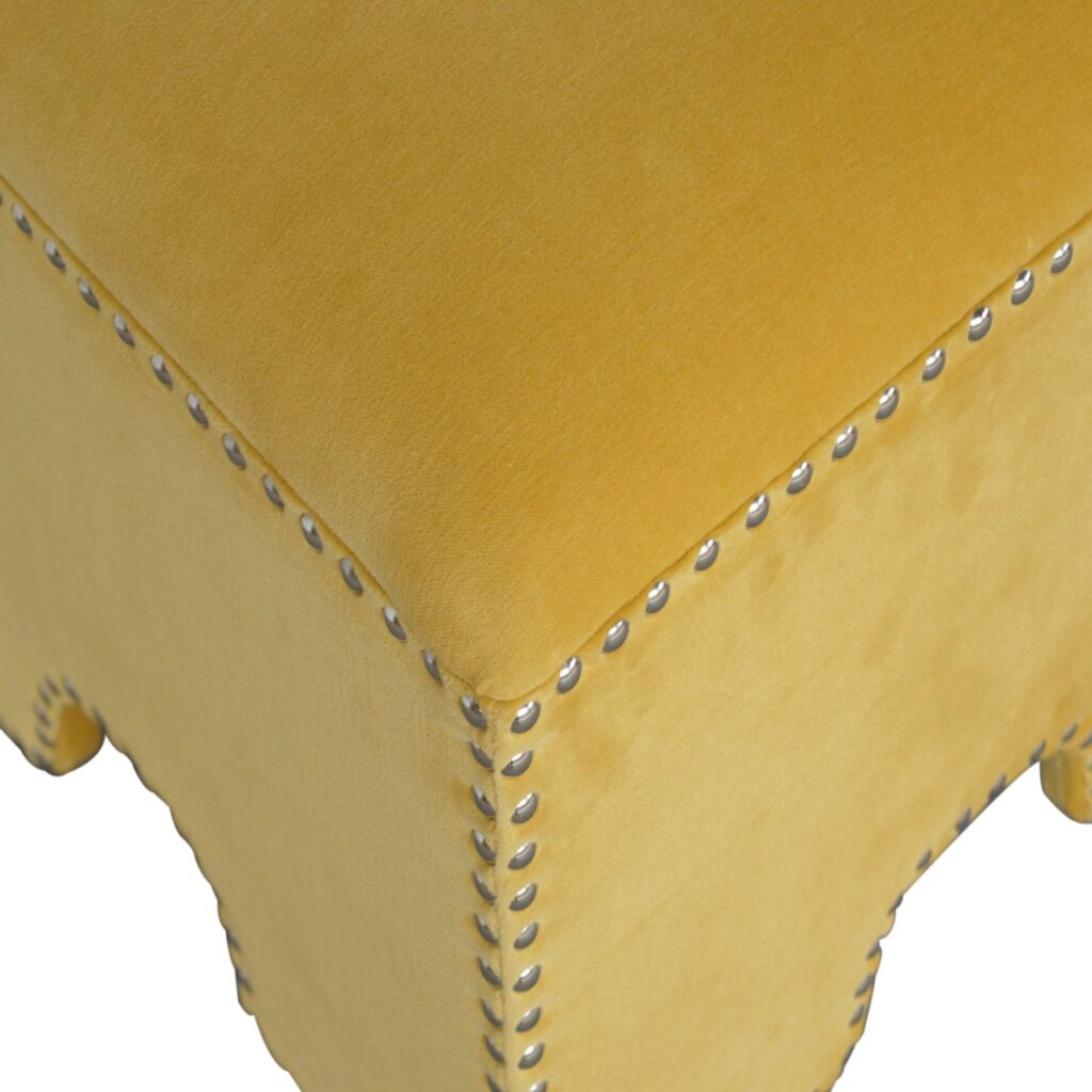 Mustard Studded Footstool - Image 6