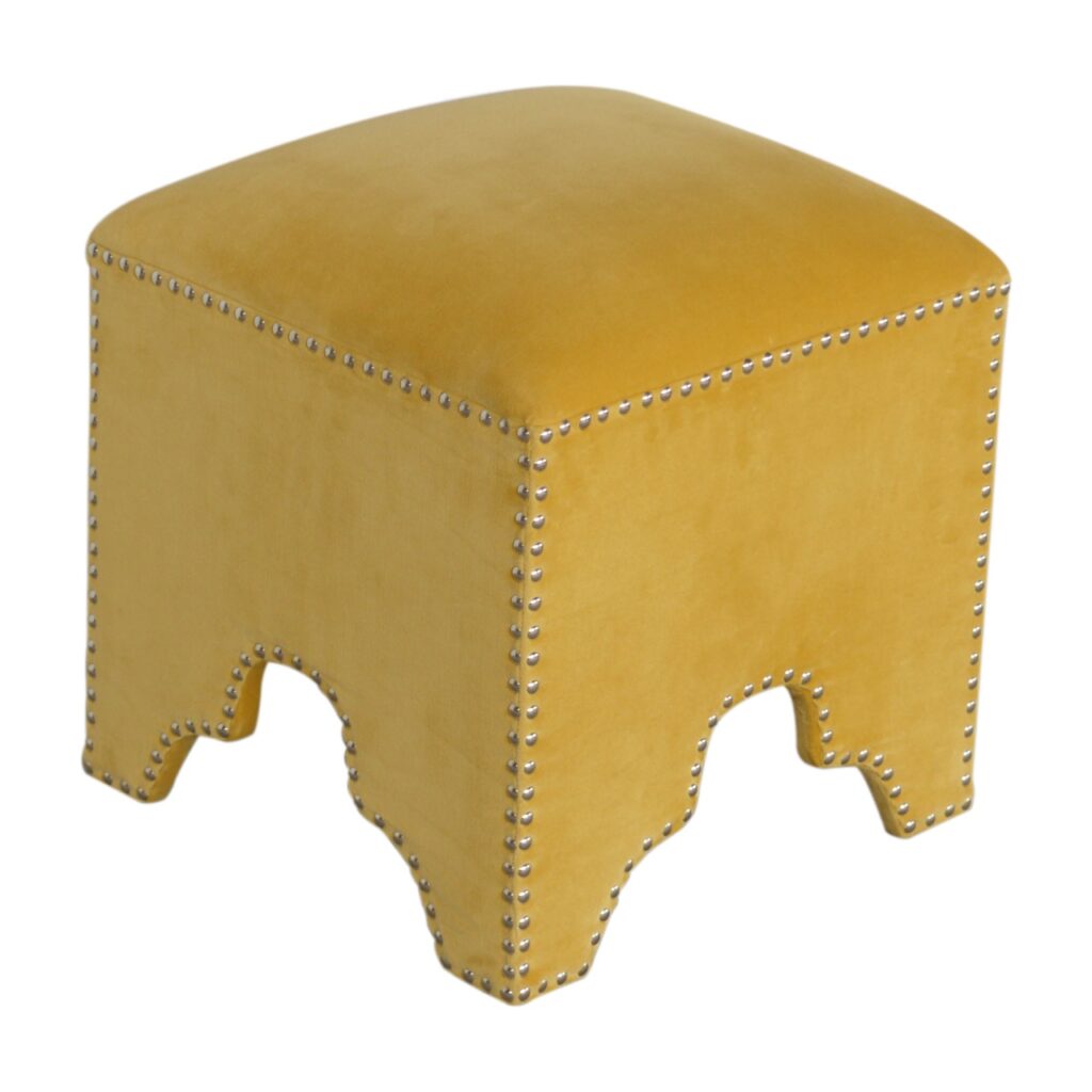 Mustard Studded Footstool - Image 7