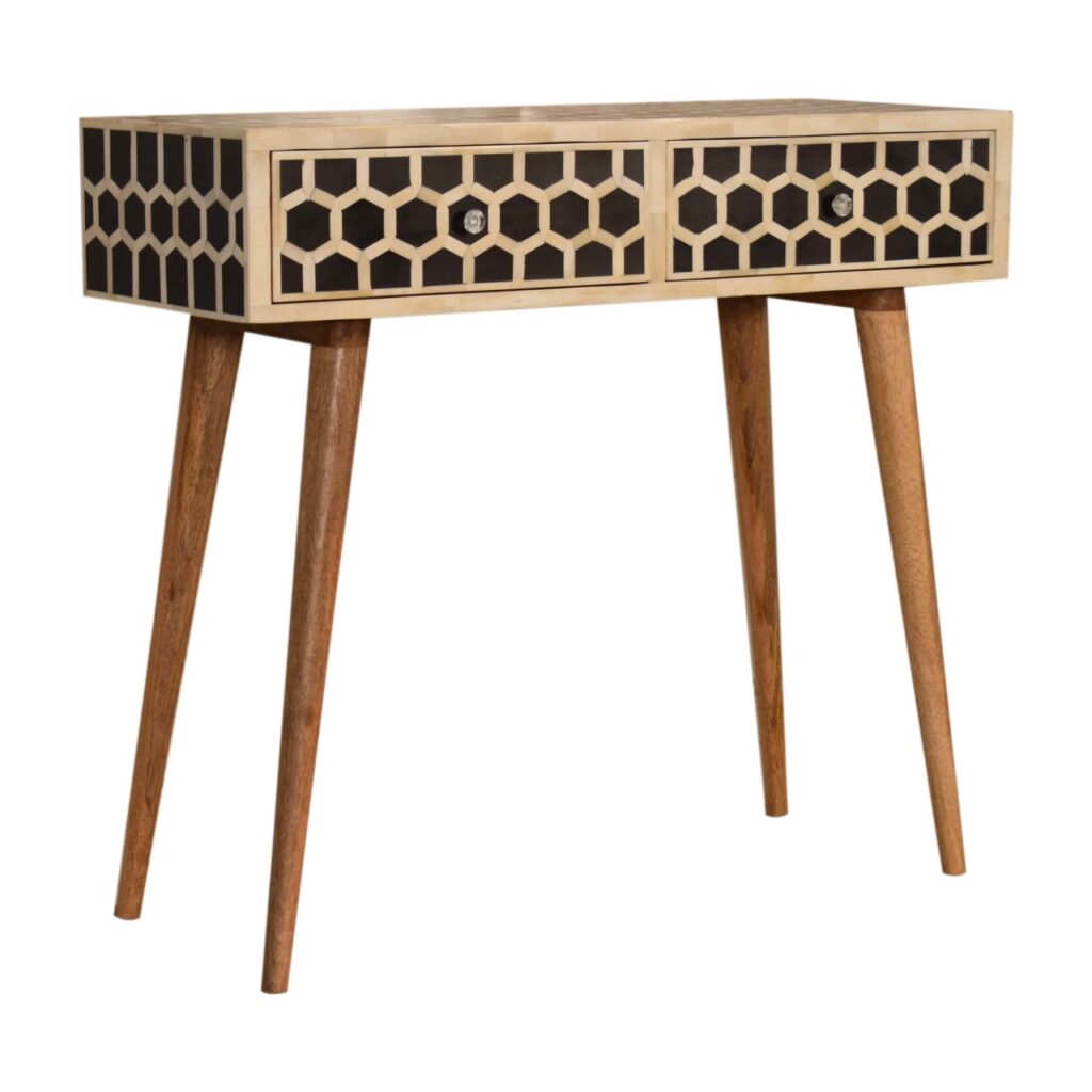 Honeycomb Bone Inlay Console Table - Image 2