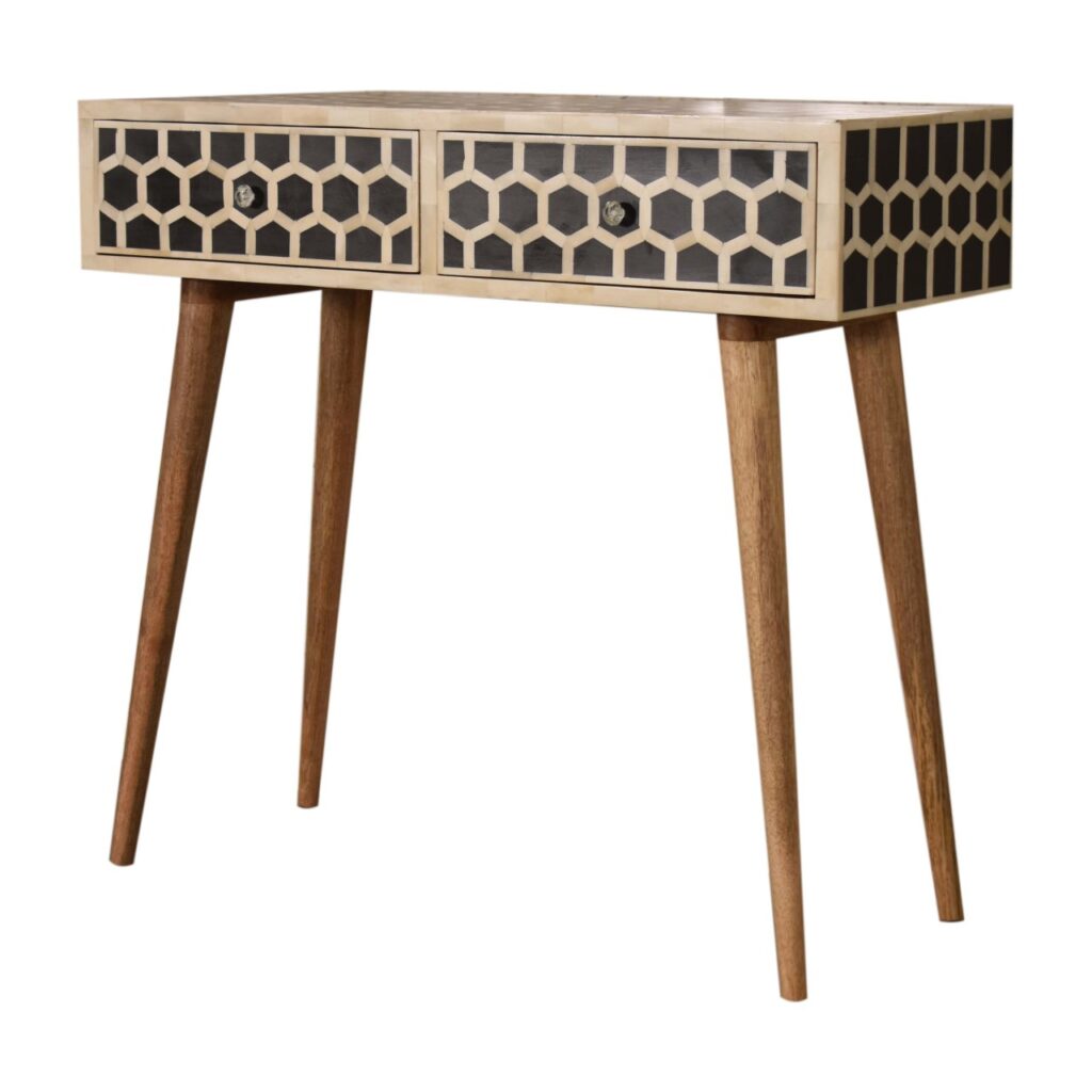 Honeycomb Bone Inlay Console Table - Image 3