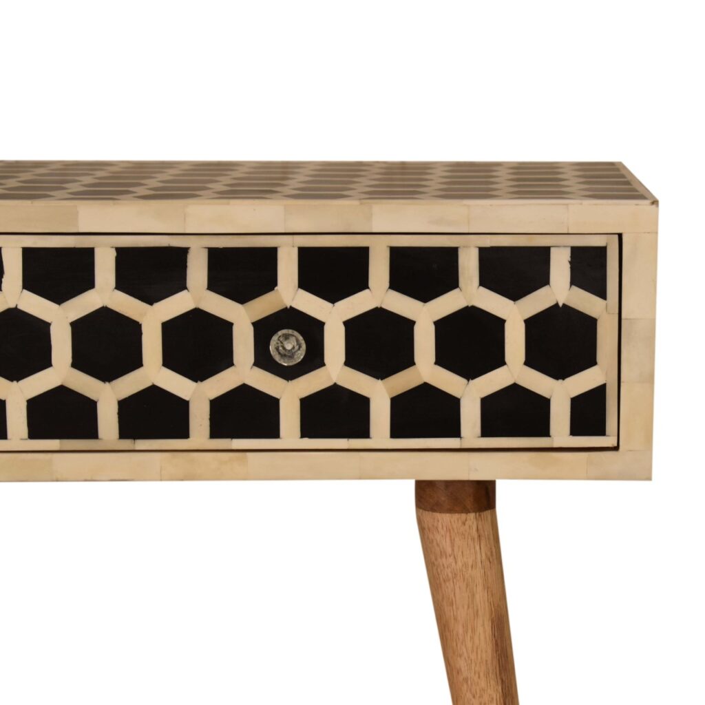 Honeycomb Bone Inlay Console Table - Image 4
