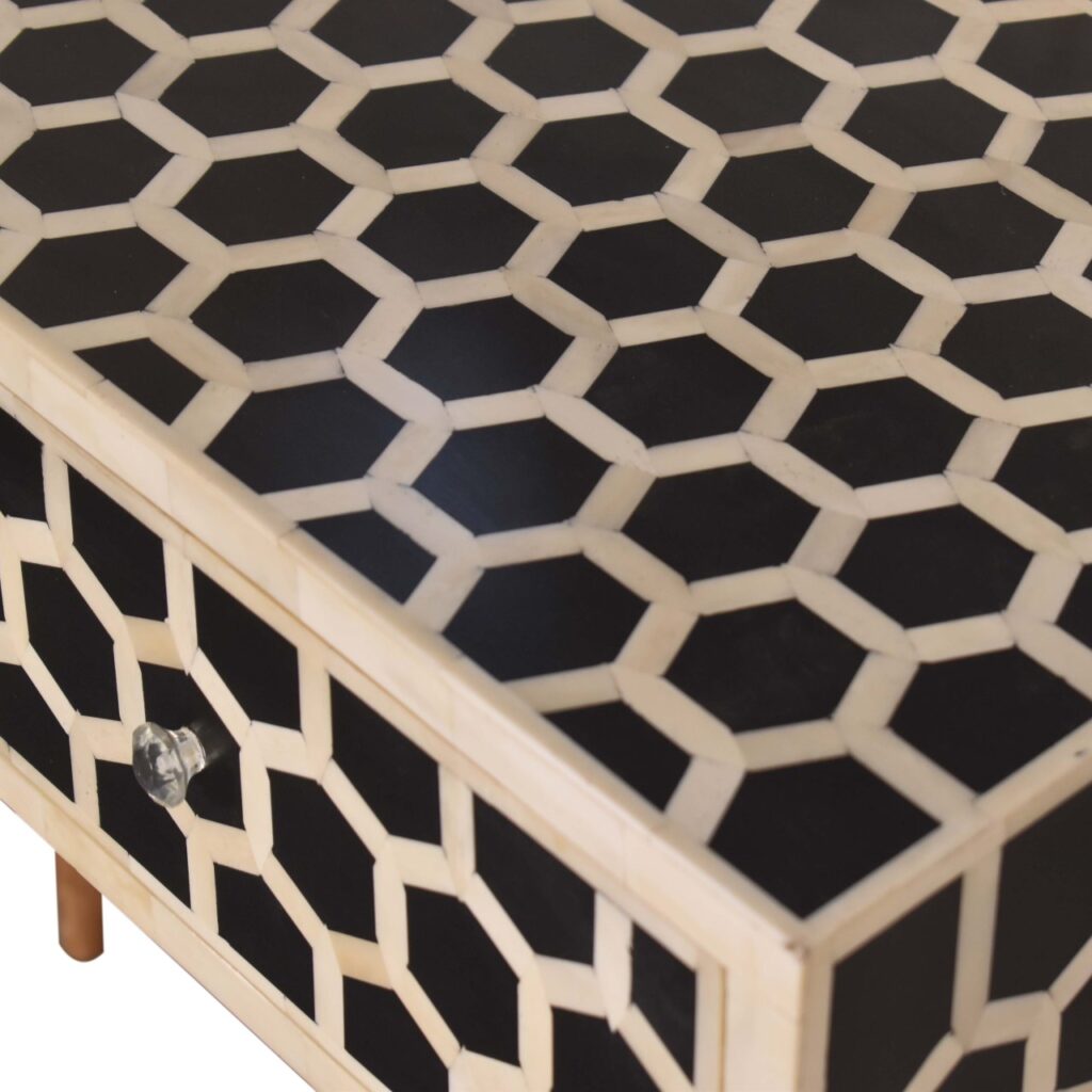 Honeycomb Bone Inlay Console Table - Image 5