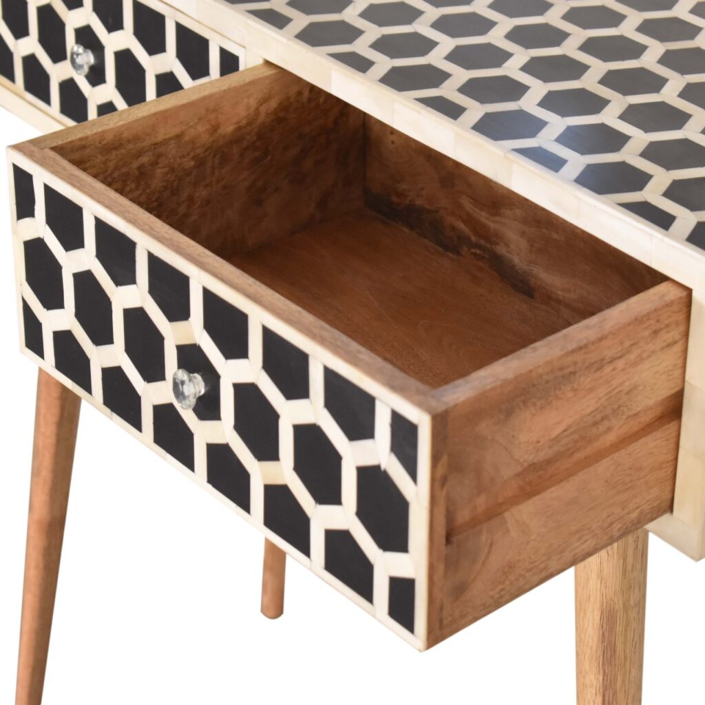 Honeycomb Bone Inlay Console Table - Image 6
