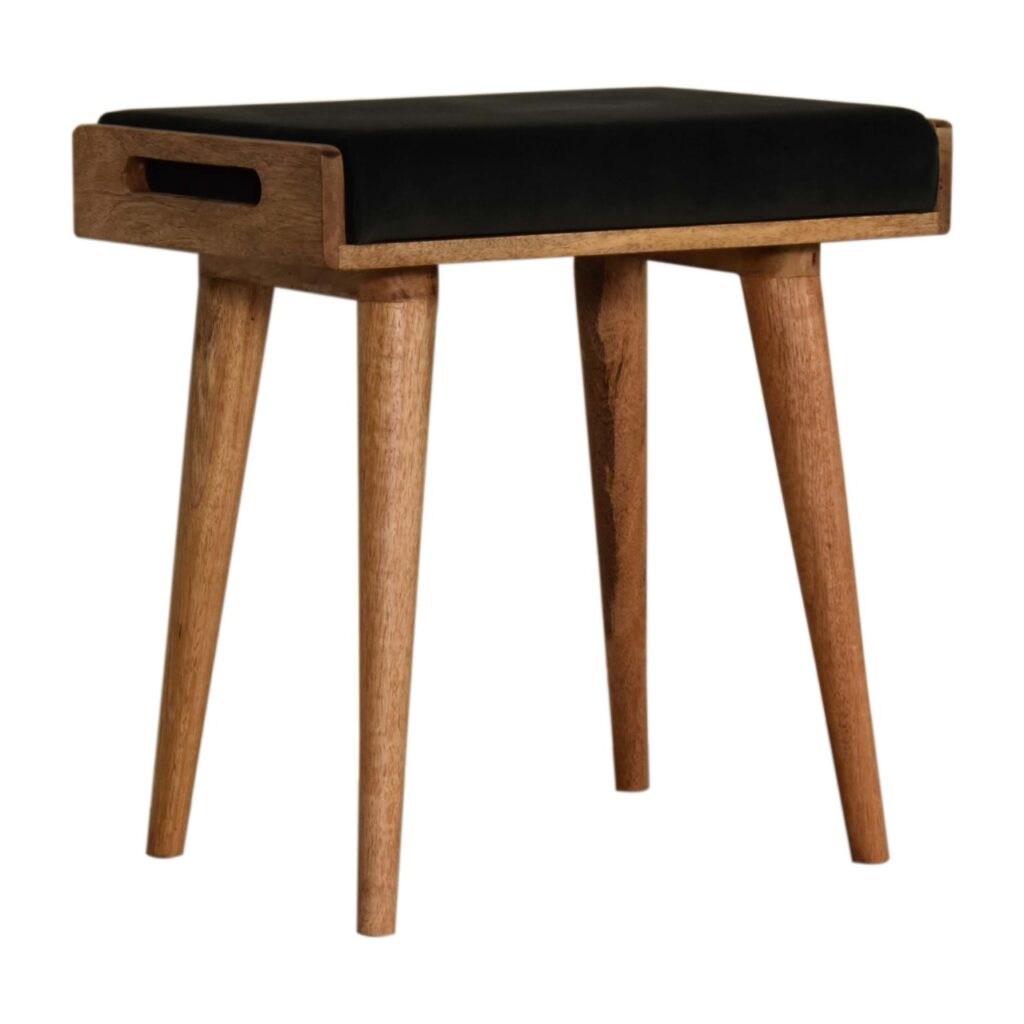 Emerald Velvet Tray Style Footstool - Image 12