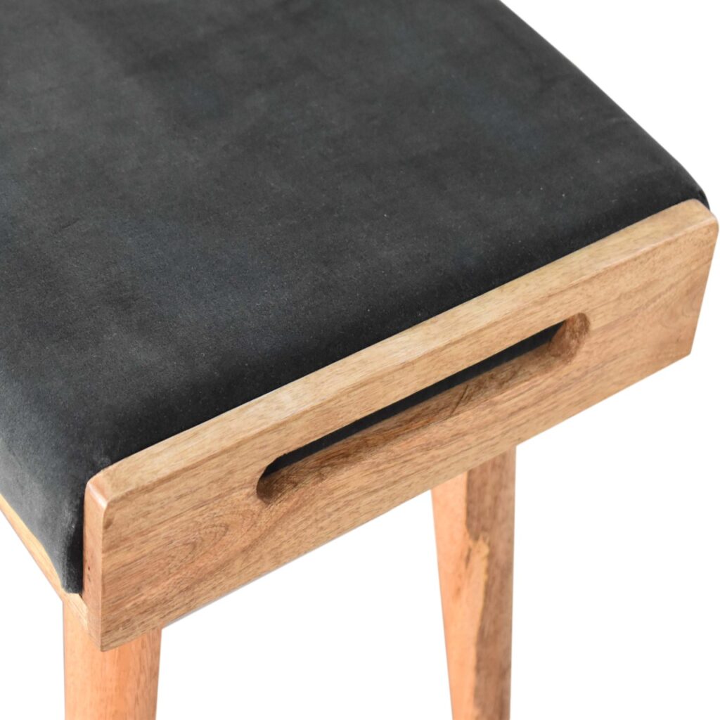 Emerald Velvet Tray Style Footstool - Image 15