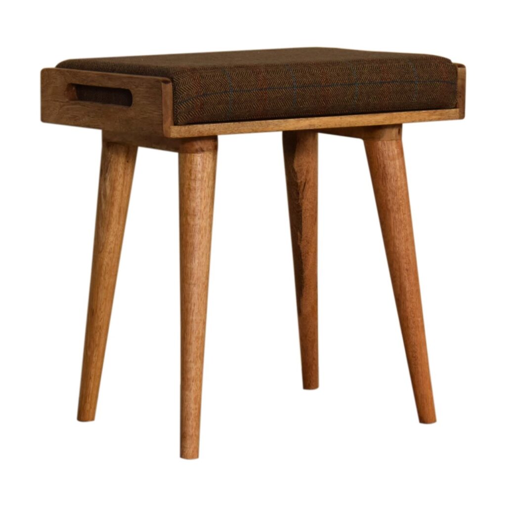 Multi Tweed Tray Style Footstool - Image 2