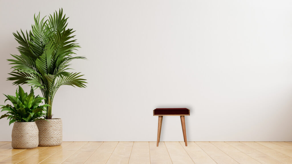 Wine Red Tray Style Footstool - Image 9