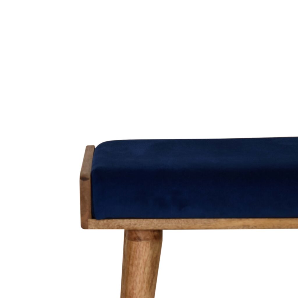 Royal Blue Velvet Tray Footstool - Image 4