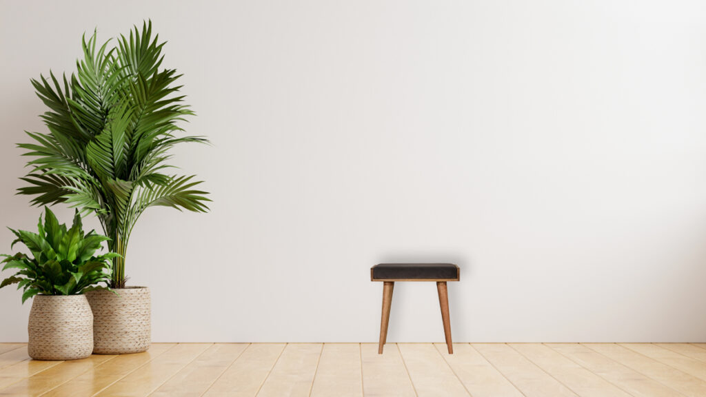 Grey Velvet Tray Style Footstool - Image 9