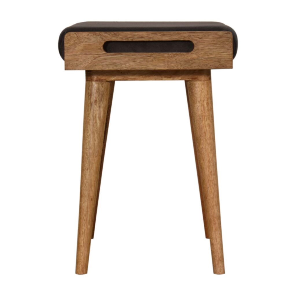 Grey Velvet Tray Style Footstool - Image 7