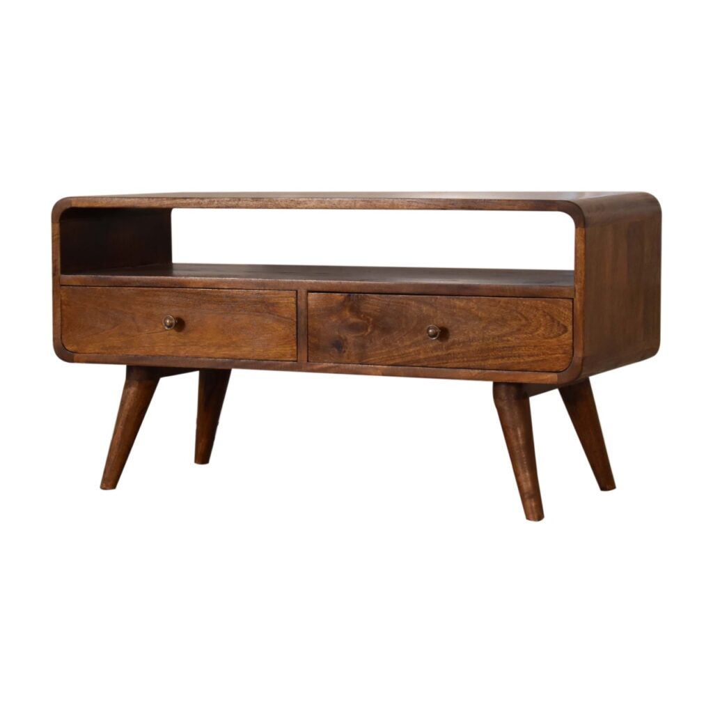 Curve Chestnut Cable TV Unit - Image 2
