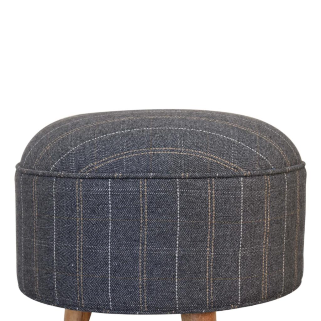 Pewter Tweed Nordic Style Footstool - Image 3