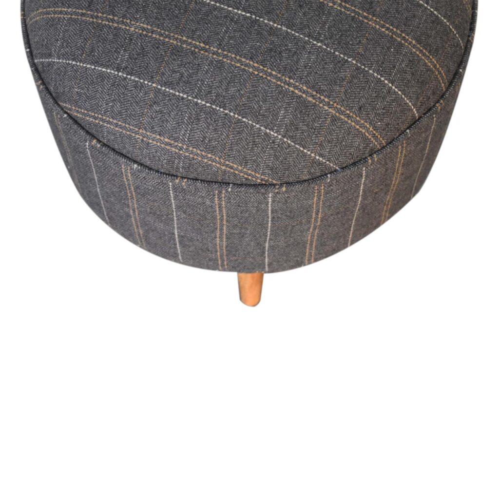 Pewter Tweed Nordic Style Footstool - Image 4
