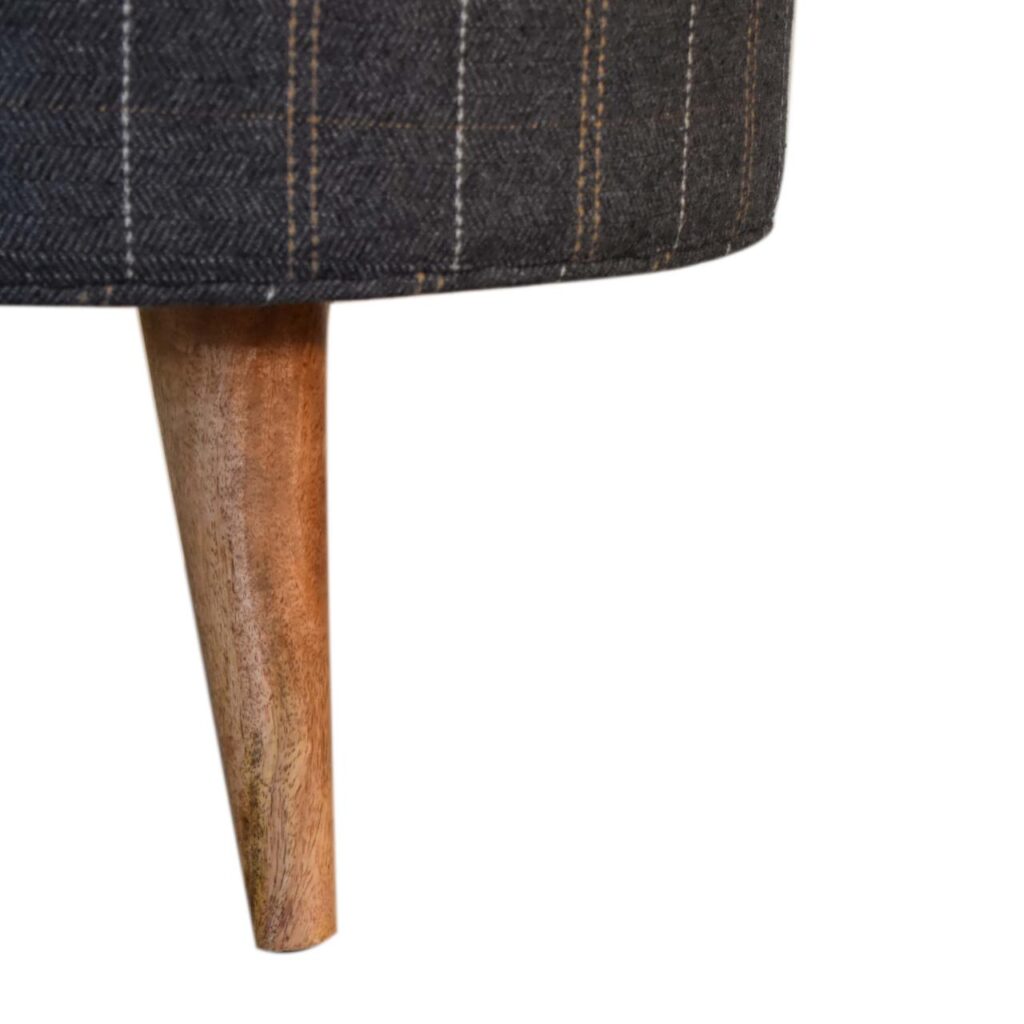 Pewter Tweed Nordic Style Footstool - Image 6