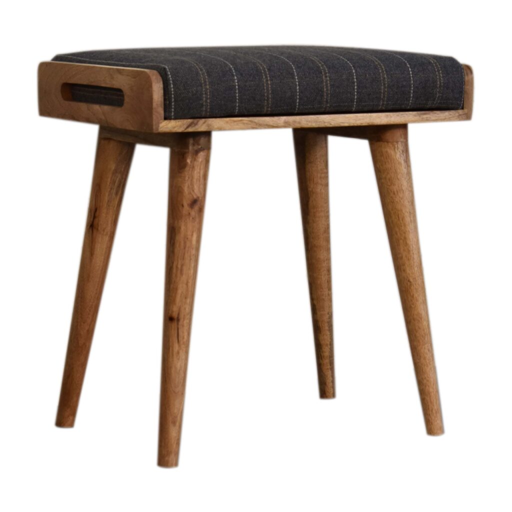 Pewter Tweed Tray Style Footstool - Image 3