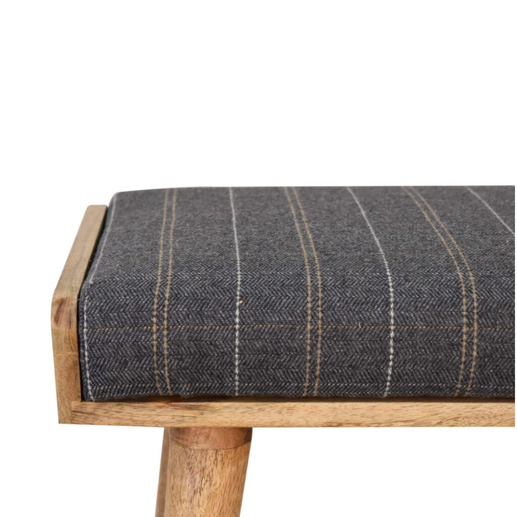 Pewter Tweed Tray Style Footstool - Image 5