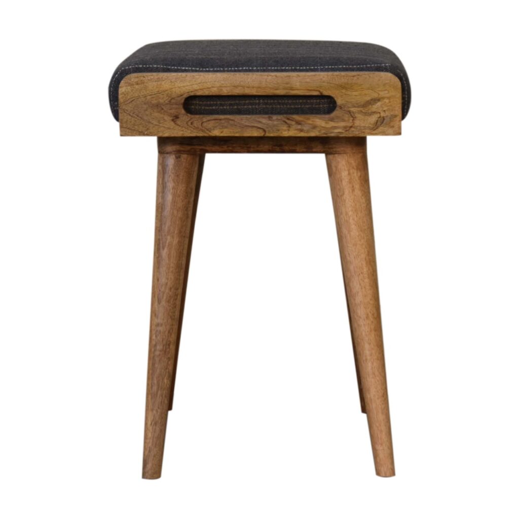 Pewter Tweed Tray Style Footstool - Image 8