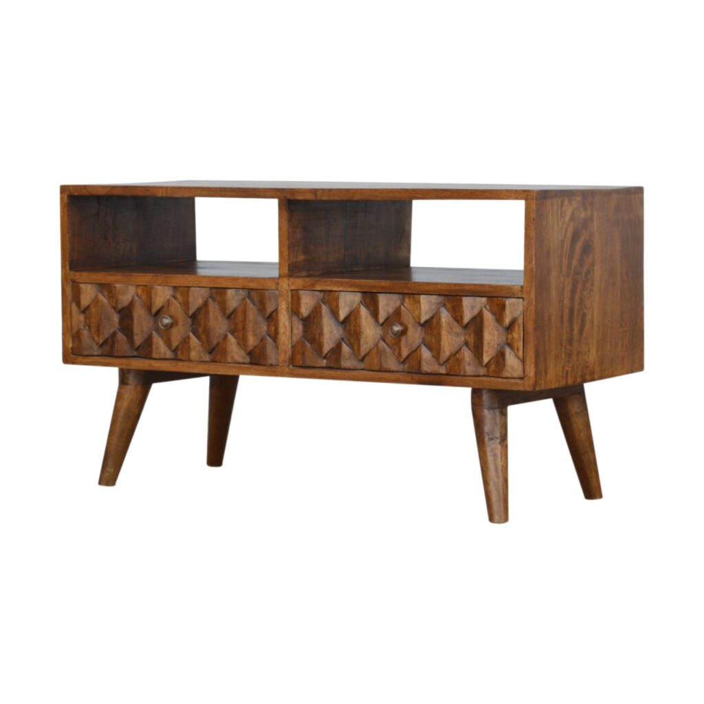 Chestnut Pineapple Carve Media Unit - Image 2