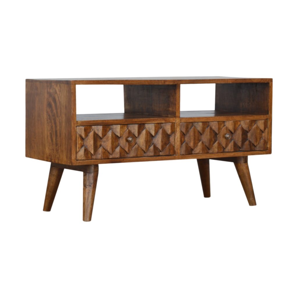 Chestnut Pineapple Carve Media Unit - Image 3