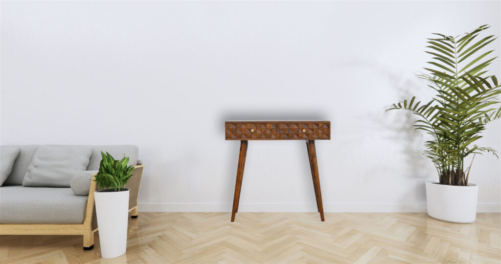 Chestnut Diamond Carve Console - Image 11