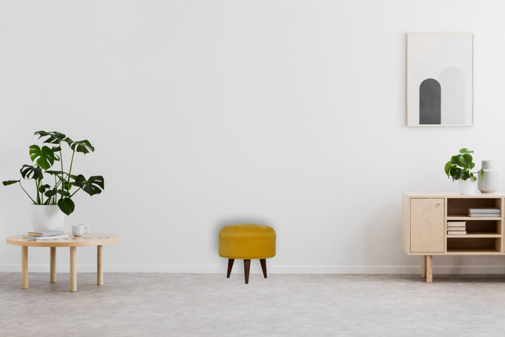 Mustard Velvet Nordic Footstool - Image 7