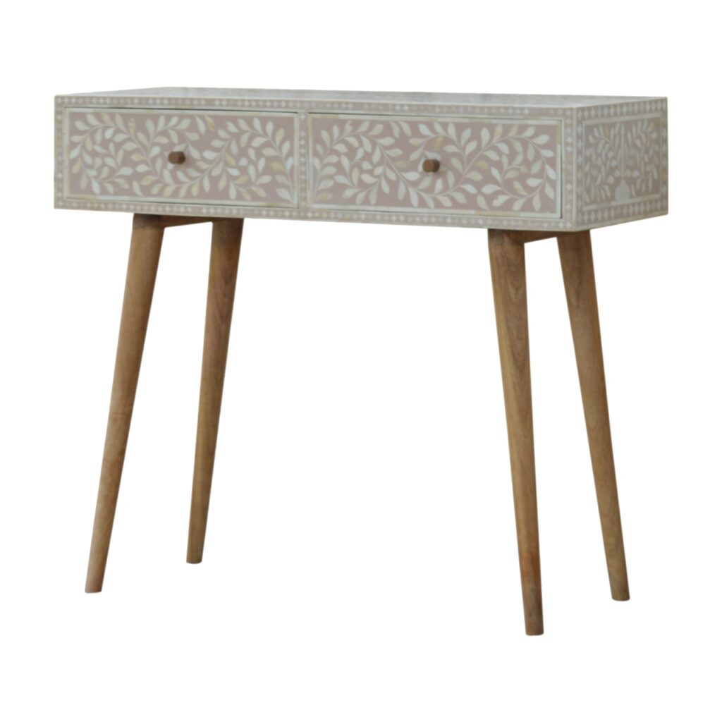 Taupe Floral Bone Console - Image 2