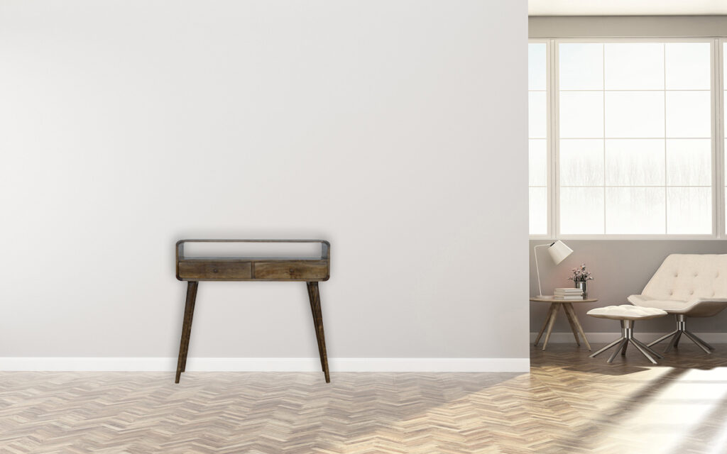 Curved Grey-wash Console Table - Image 11