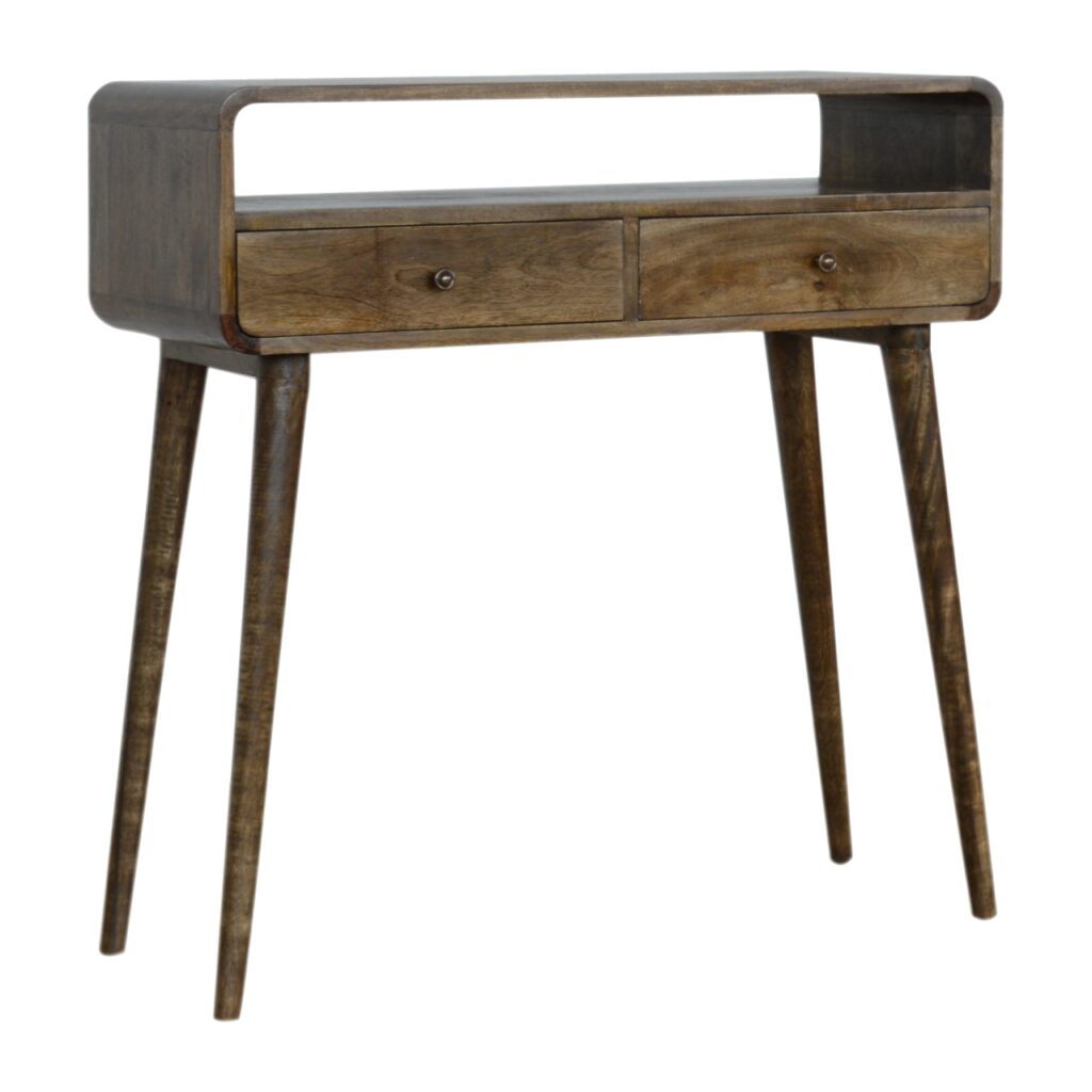 Curved Grey-wash Console Table - Image 9