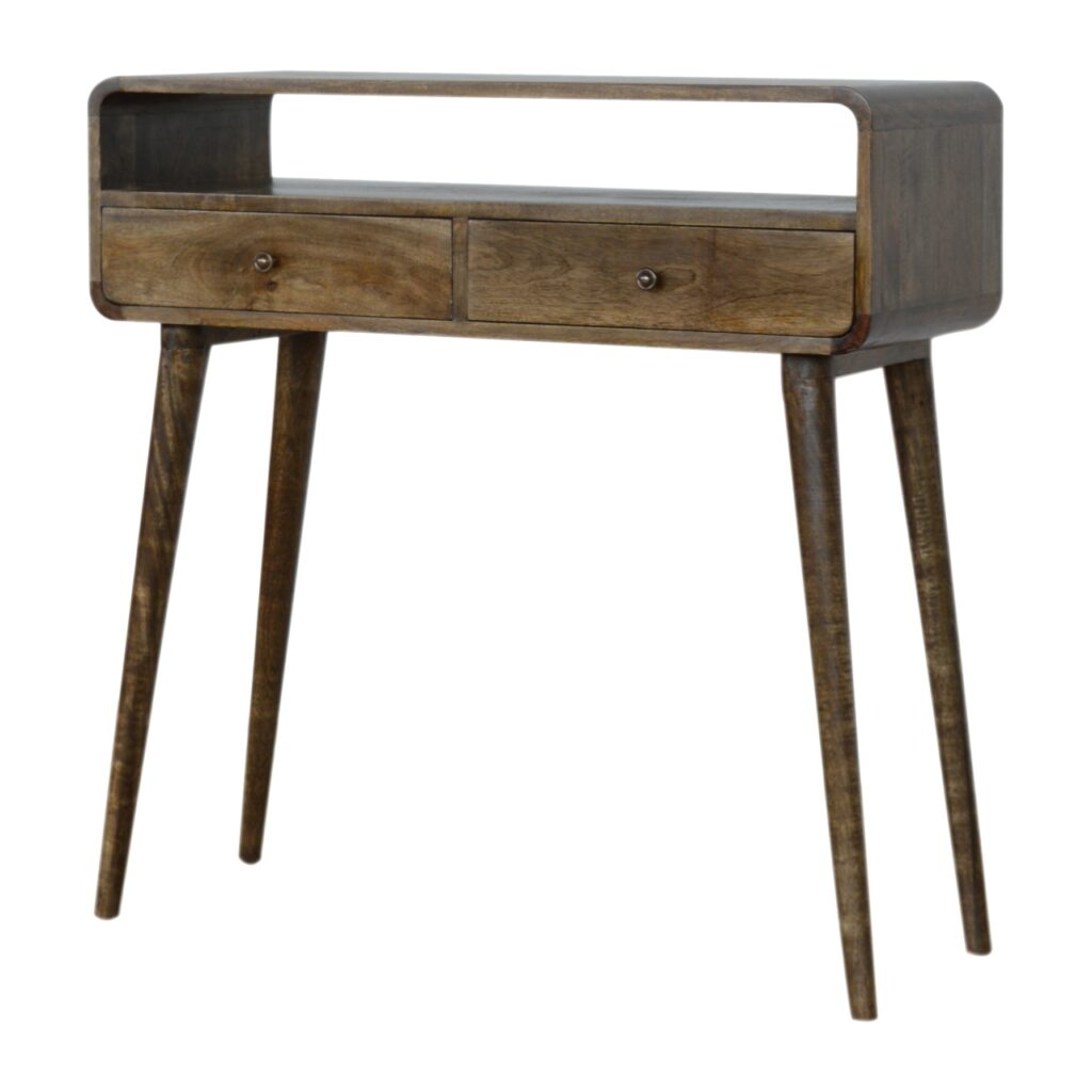 Curved Grey-wash Console Table - Image 8