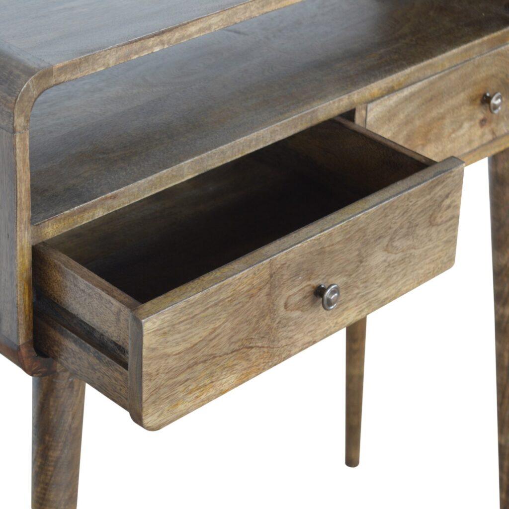 Curved Grey-wash Console Table - Image 5