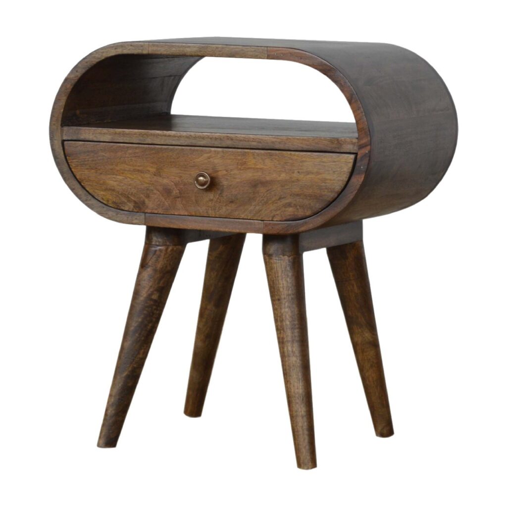 Grey Washed Circular Bedside - Image 2
