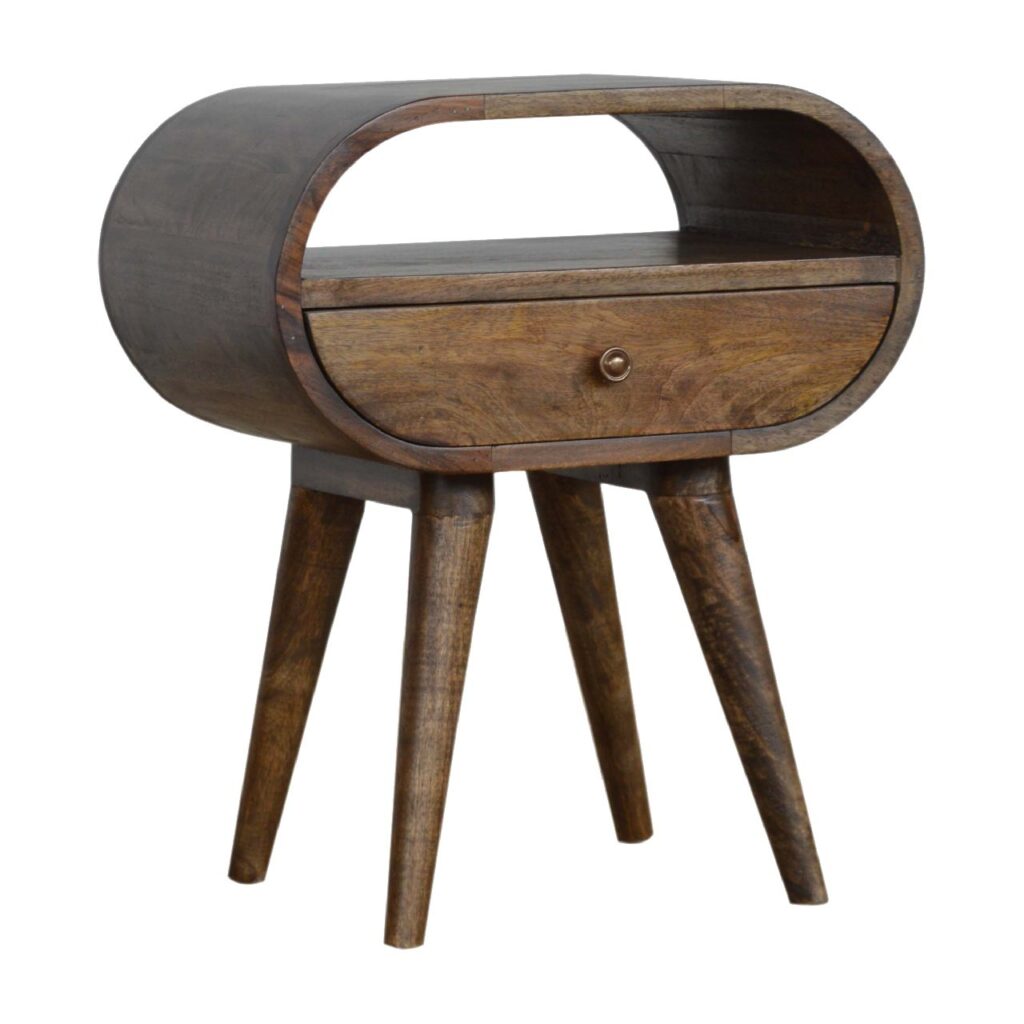 Grey Washed Circular Bedside - Image 3