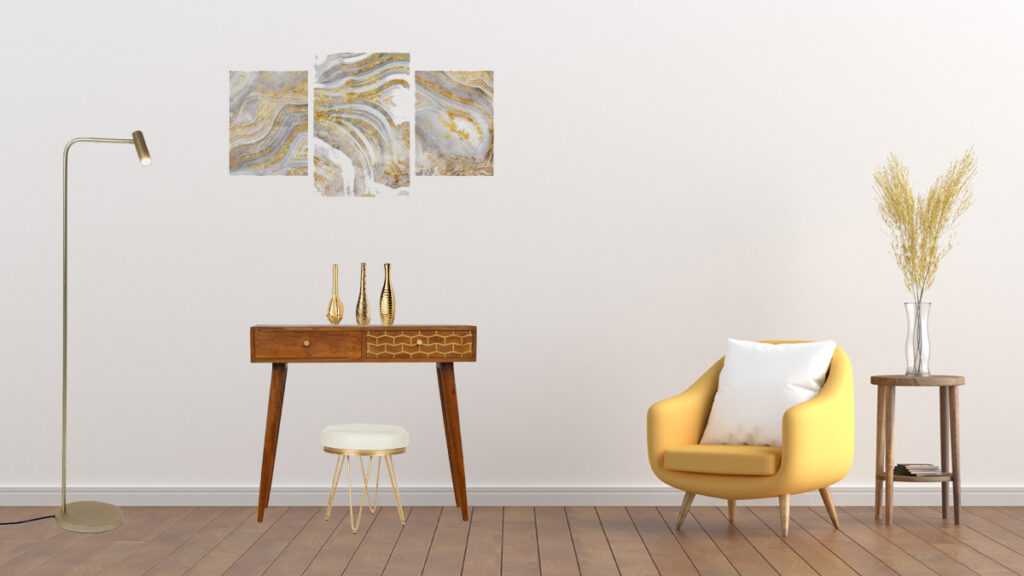 Gold Art Pattern Console Table - Image 11